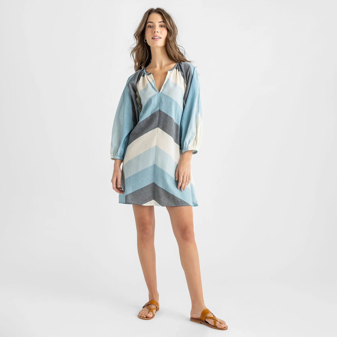 Womens Ava Dress - Ocean Stripe