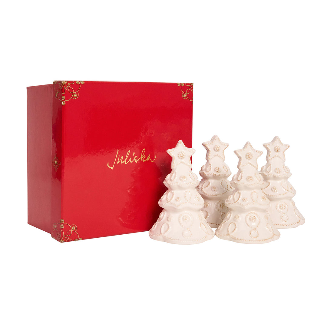 Berry & Thread North Pole Tree Place Card Holder Set/4 - Whitewash