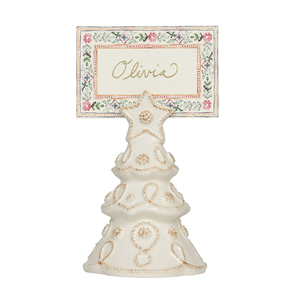 Berry & Thread North Pole Tree Place Card Holder Set/4 - Whitewash