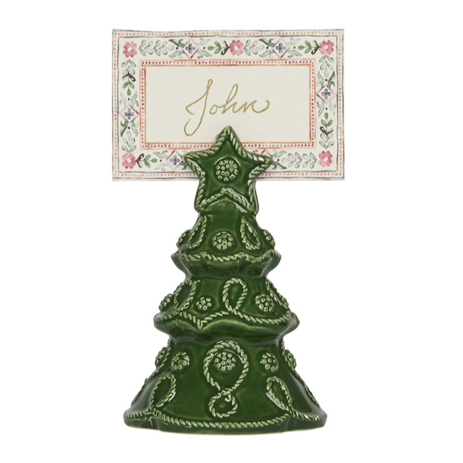 Berry & Thread North Pole Tree Place Card Holder Set/4 - Basil