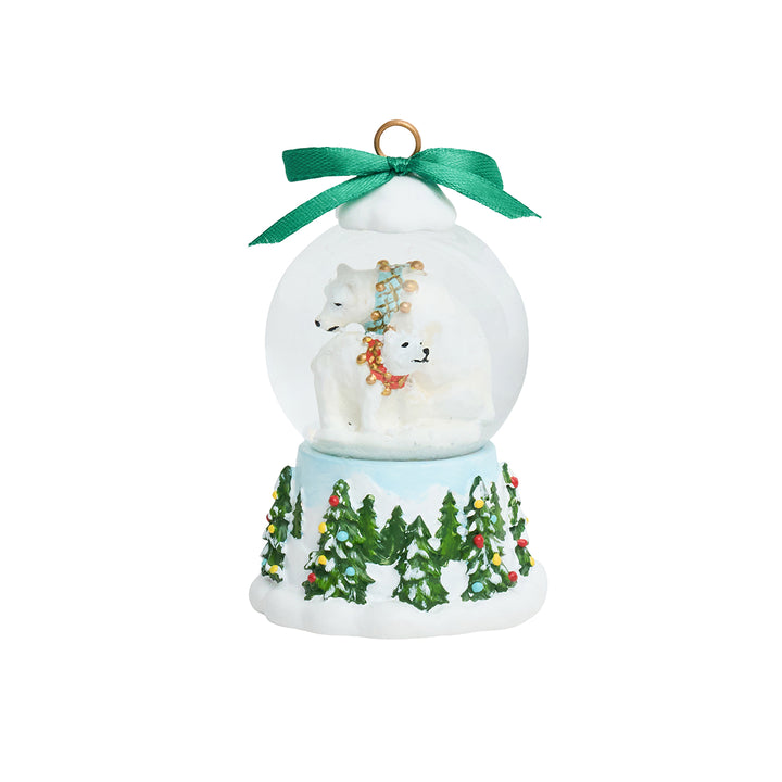Berry &amp; Thread North Pole Polar Bear Snow Globe Place Card Holder
