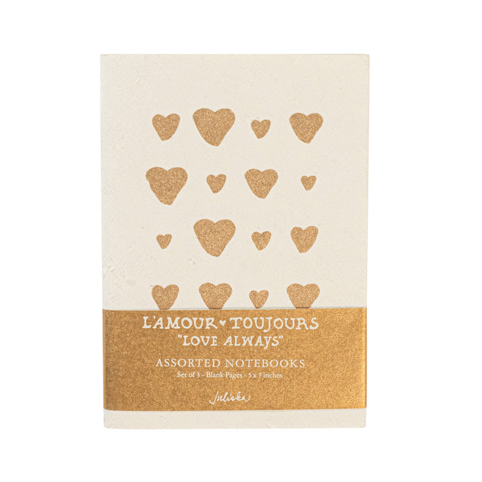 L'Amour Toujours Journal Assorted Set/3 - Gold