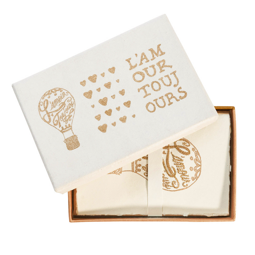 L'Amour Toujours Note Card Assorted Set/6 - Gold