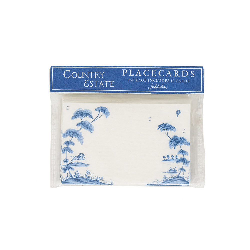Country Estate Place Card Set/12 - Delft Blue