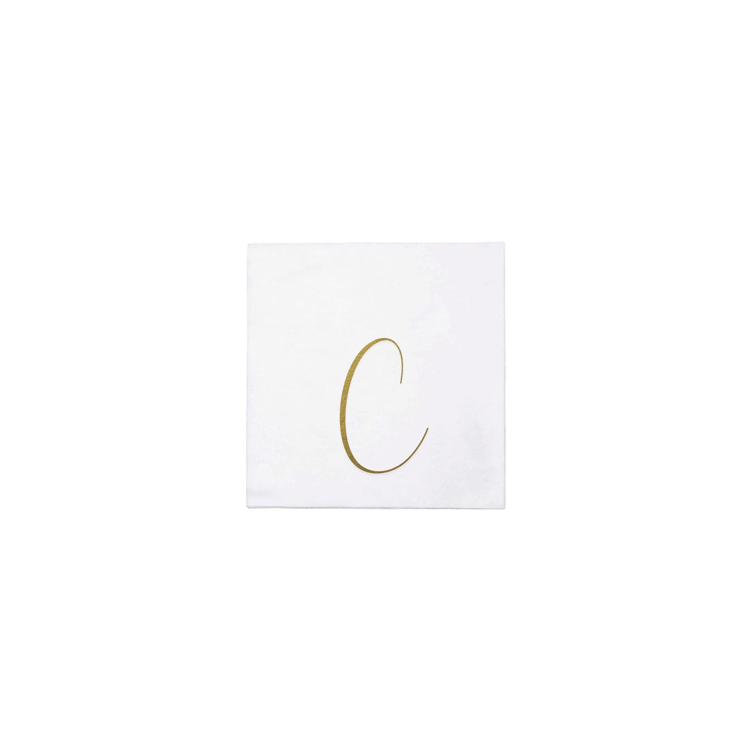 Papersoft Napkins Monogram Cocktail Napkins - C