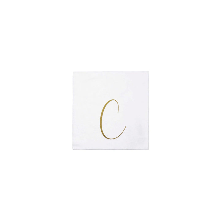 Papersoft Napkins Monogram Cocktail Napkins - C