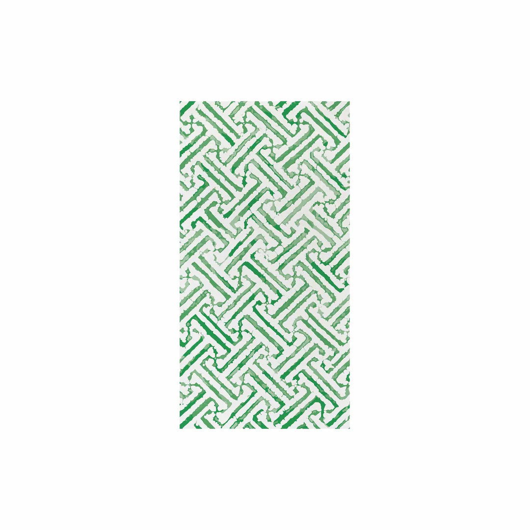 Papersoft Napkins Greek Key Green Guest Towels - Pack of 20