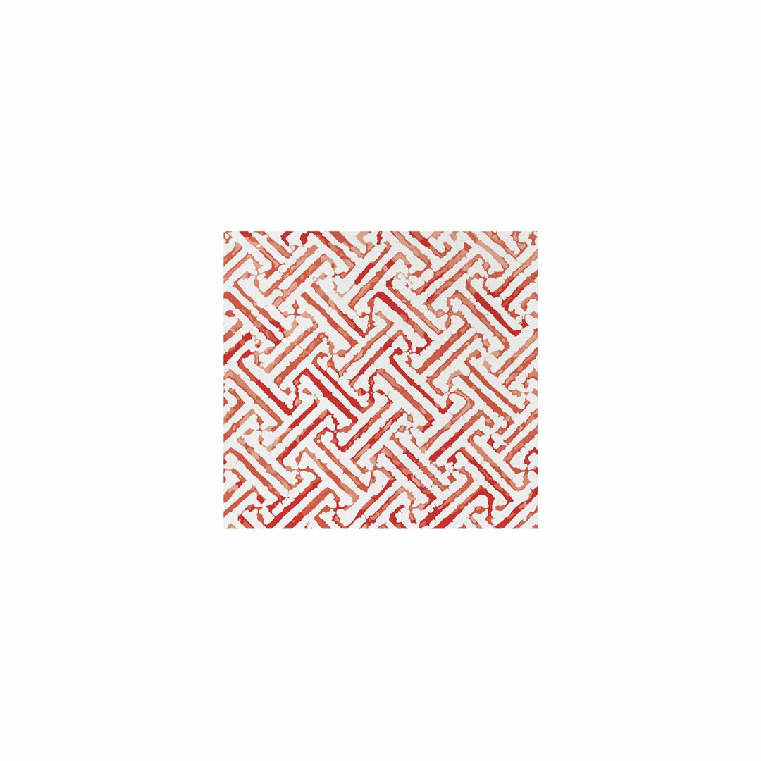 Papersoft Napkins Greek Key Red Cocktail Napkins - Pack of 20