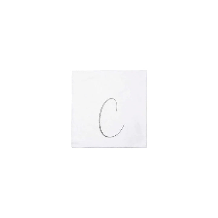 Papersoft Napkins Monogram Cocktail Napkins - C