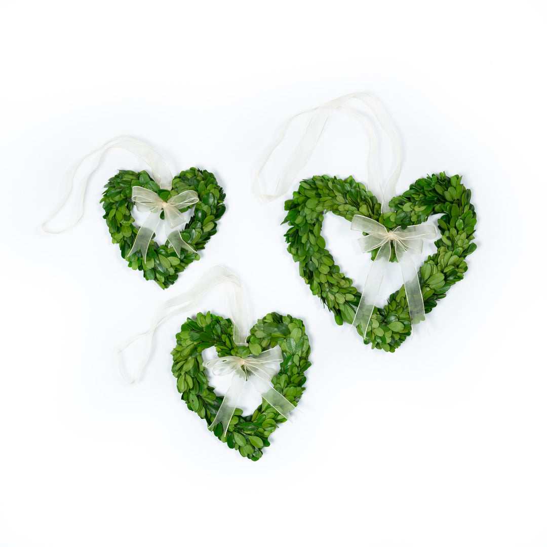 Preserved Boxwood Heart Wreaths