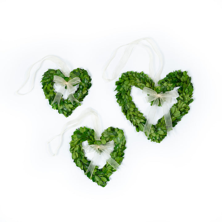 Preserved Boxwood Heart Wreaths