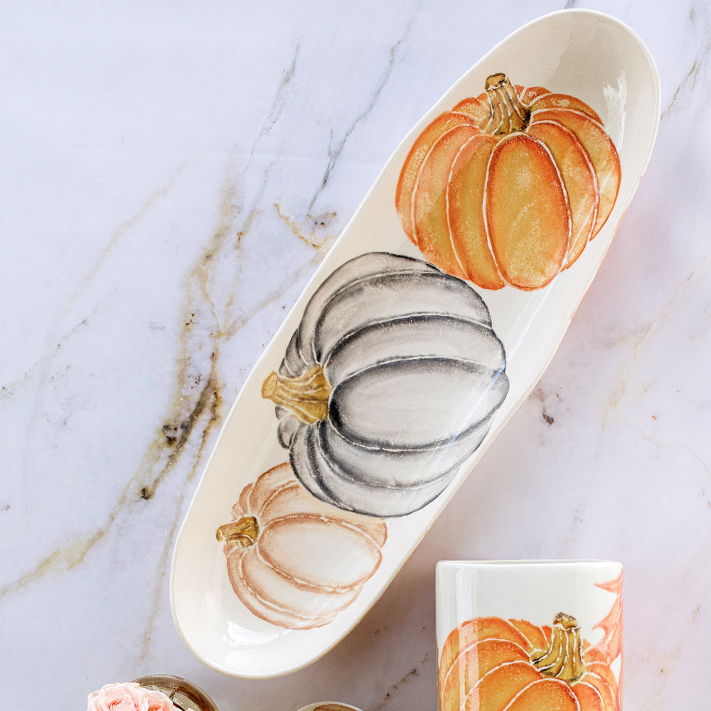 Pumpkins Narrow Oval Platter