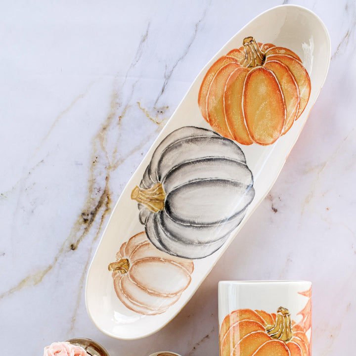 Pumpkins Narrow Oval Platter