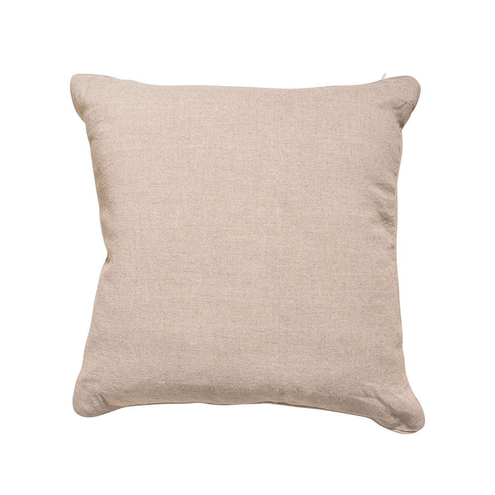 Heidi Natural 18" Embroidered Pillow