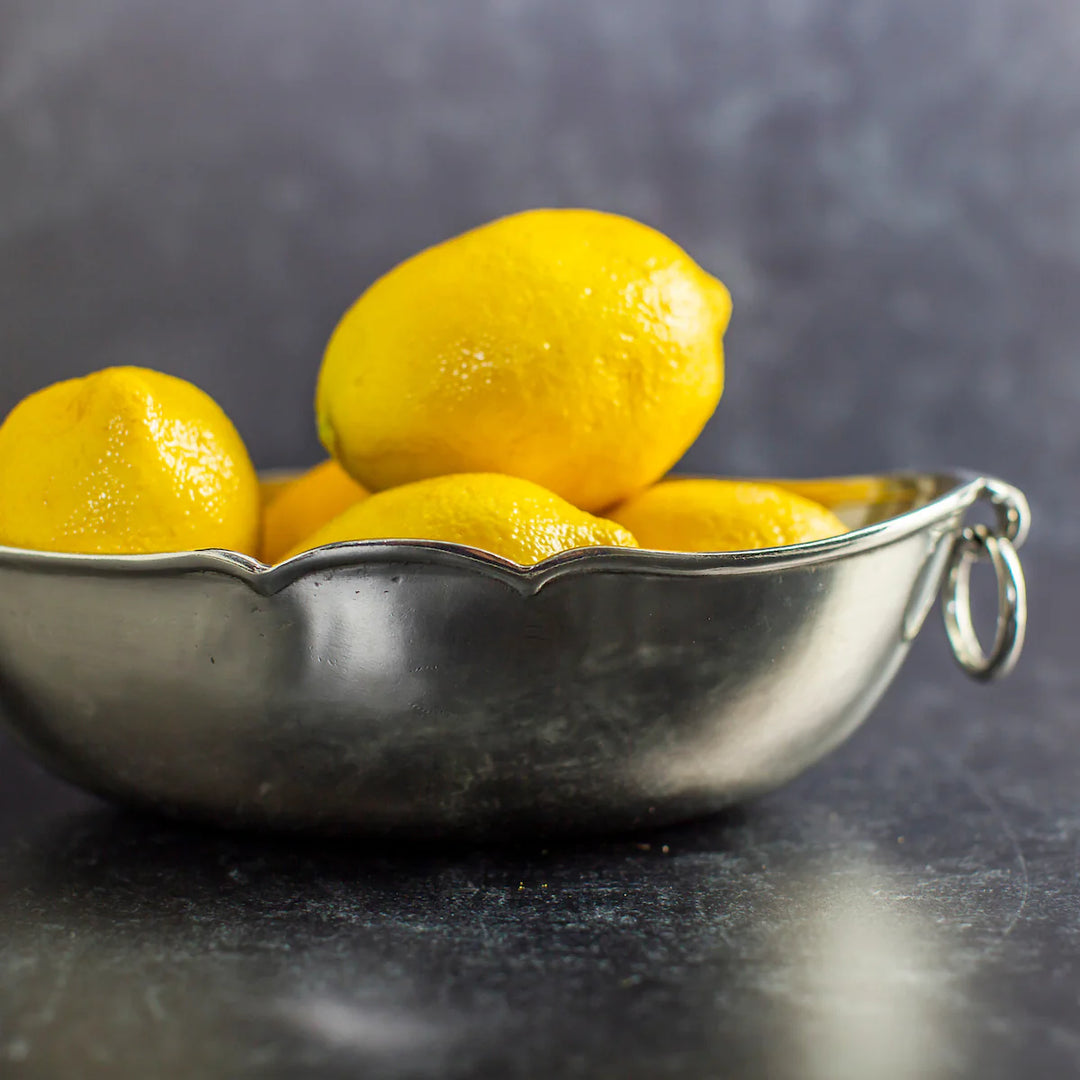 Peltro Oval Bowl with Ring Handles