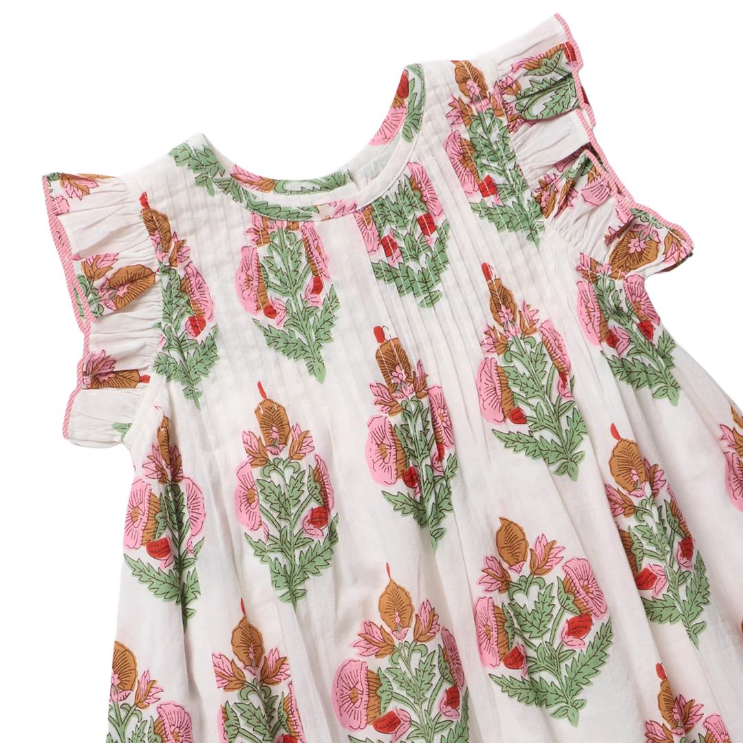 Girls Jaipur Dress - Pink Bellflower
