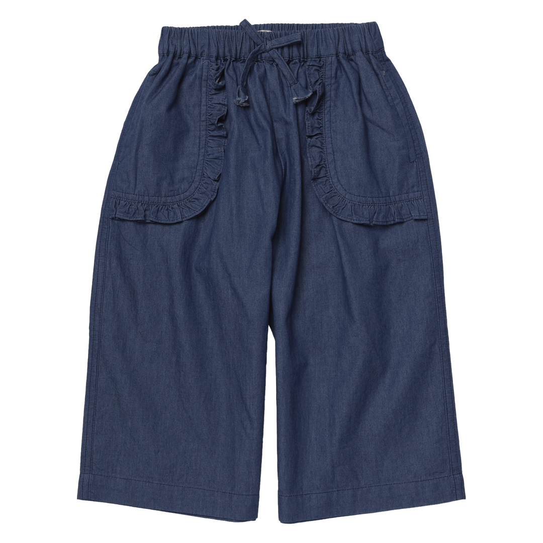 Girls Bailey Ruffle Pant - Chambray