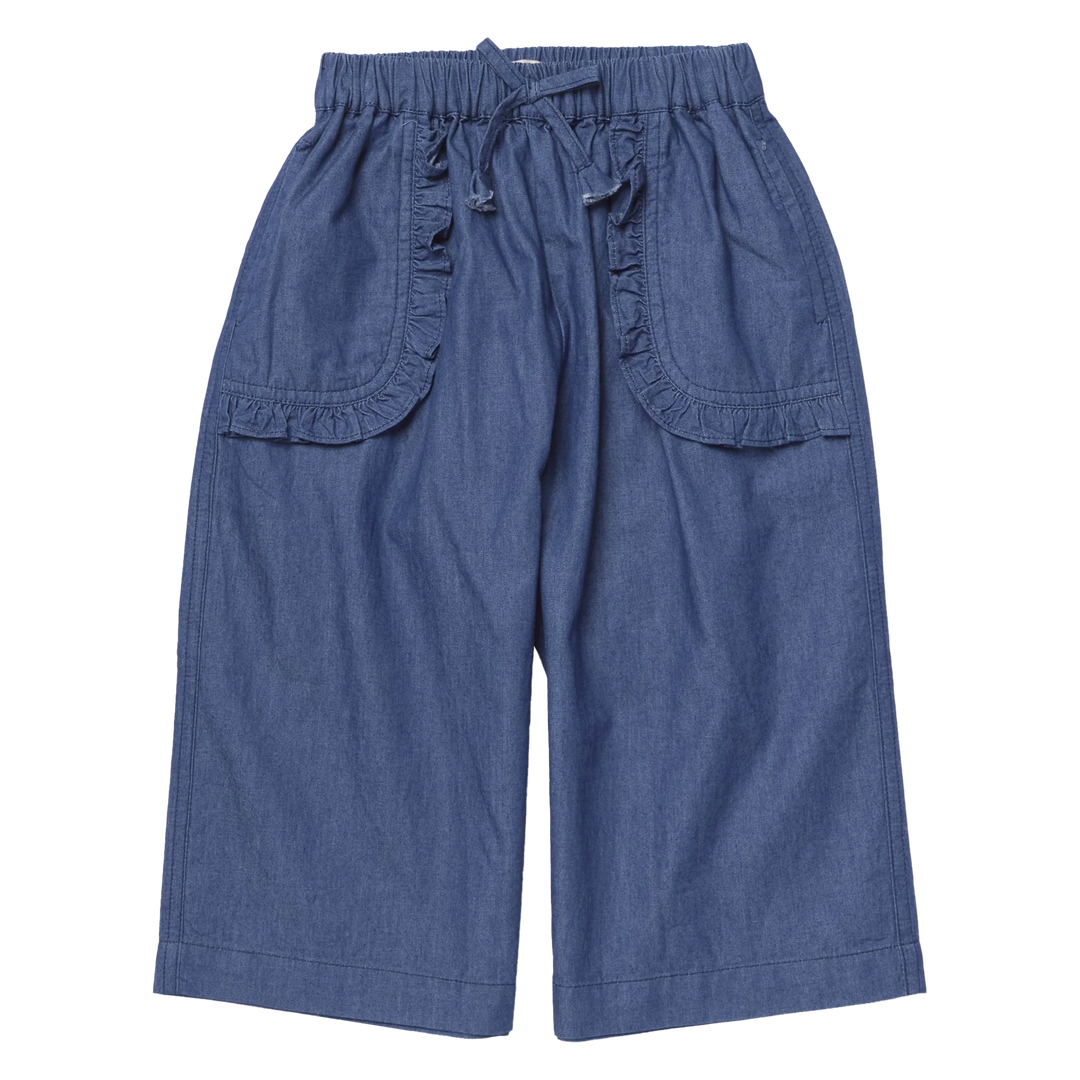 Girls Bailey Ruffle Pant - Chambray