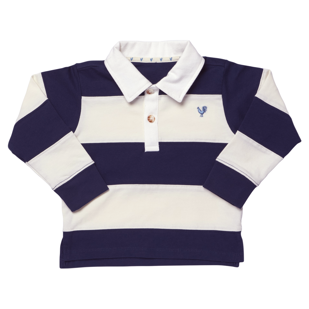 Boys Albert Rugby Shirt - Navy White