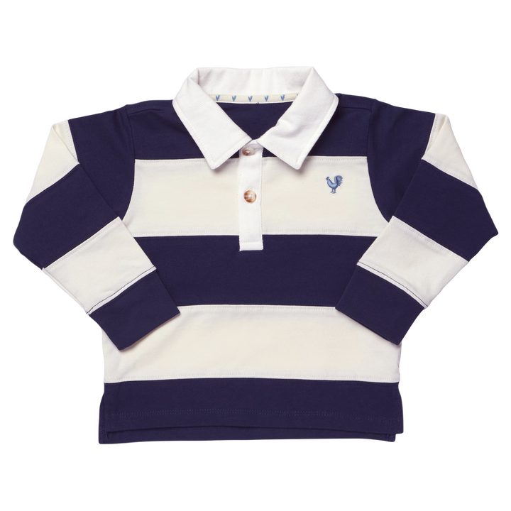 Boys Albert Rugby Shirt - Navy White