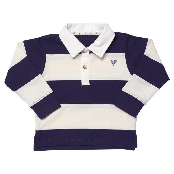 Boys Albert Rugby Shirt - Navy White