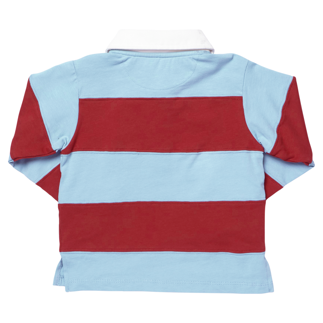 Boys Albert Rugby Shirt - Blue Maroon