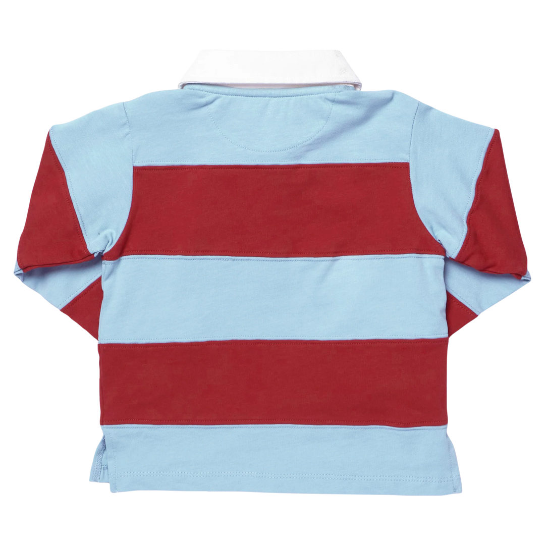 Boys Albert Rugby Shirt - Blue Maroon