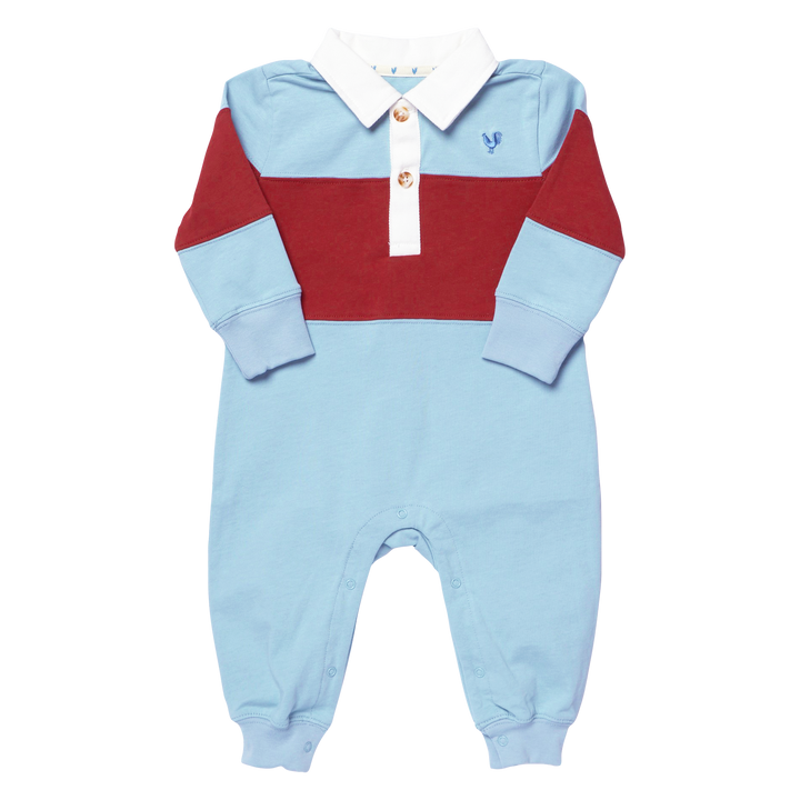 Baby Boys Albert Rugby Jumper - Blue Maroon