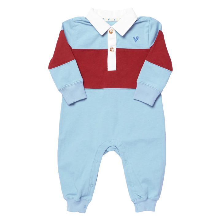 Baby Boys Albert Rugby Jumper - Blue Maroon
