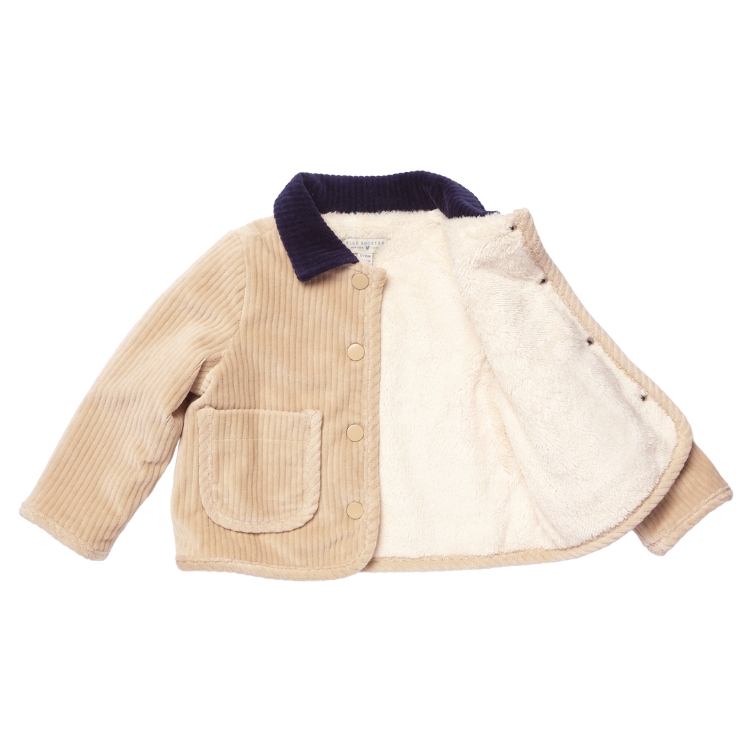 Baby Boys Jace Plush Jacket - Khaki