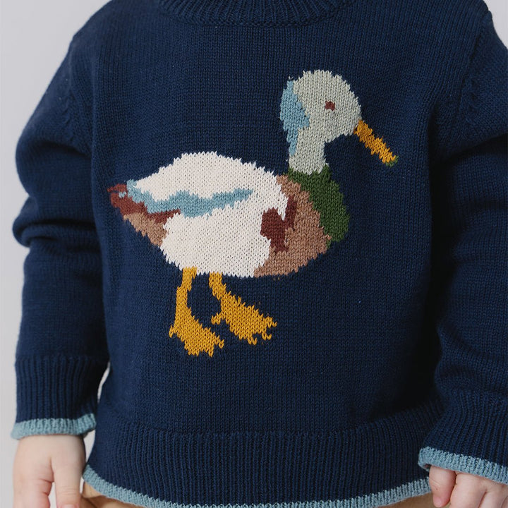 Baby Boys Oliver Sweater - Navy Mallard
