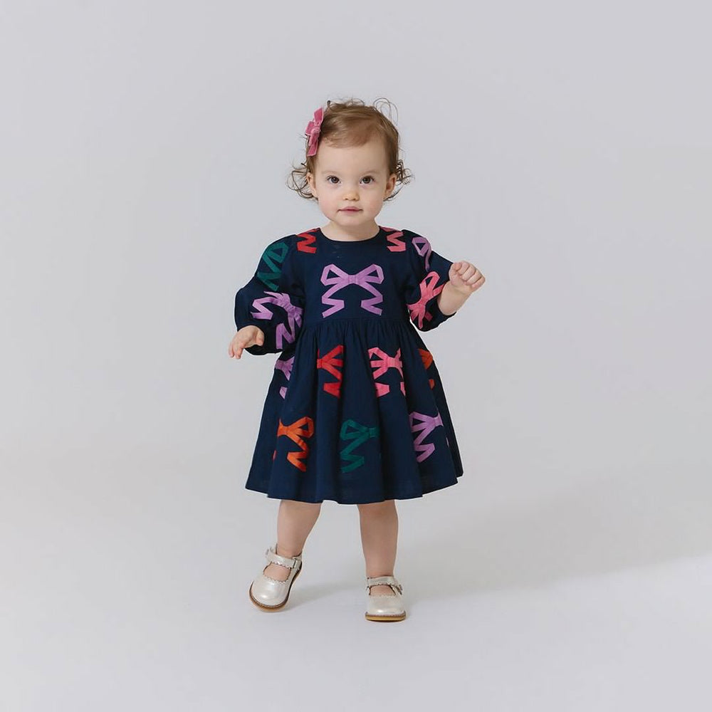 Baby Girls Brooke Dress Set - Multi Bow Applique