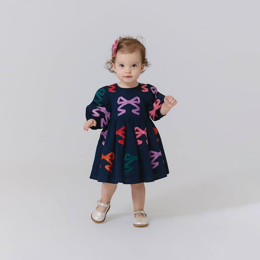 Baby Girls Brooke Dress Set - Multi Bow Applique