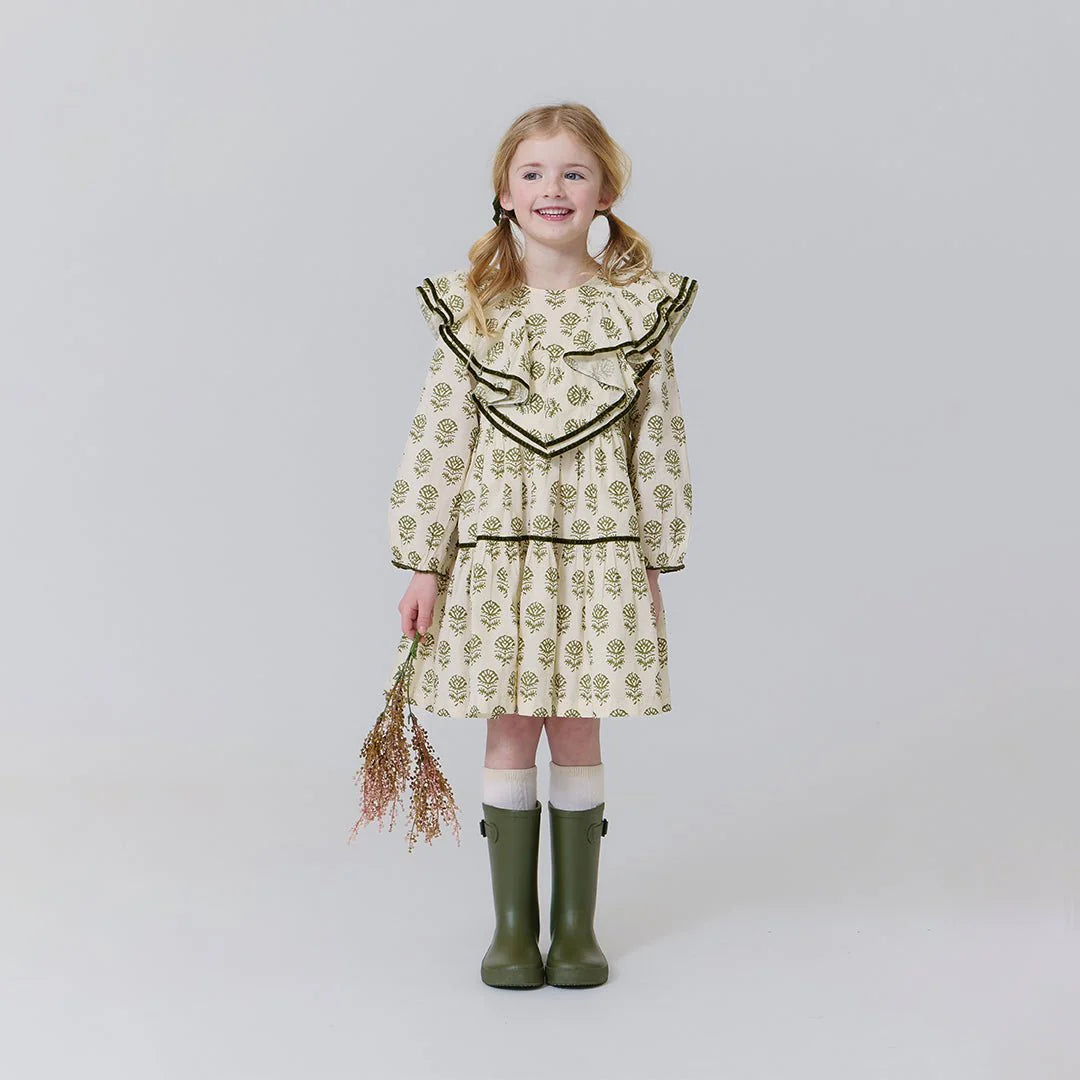 Girls Raphaela Dress - Olive Rose Floral