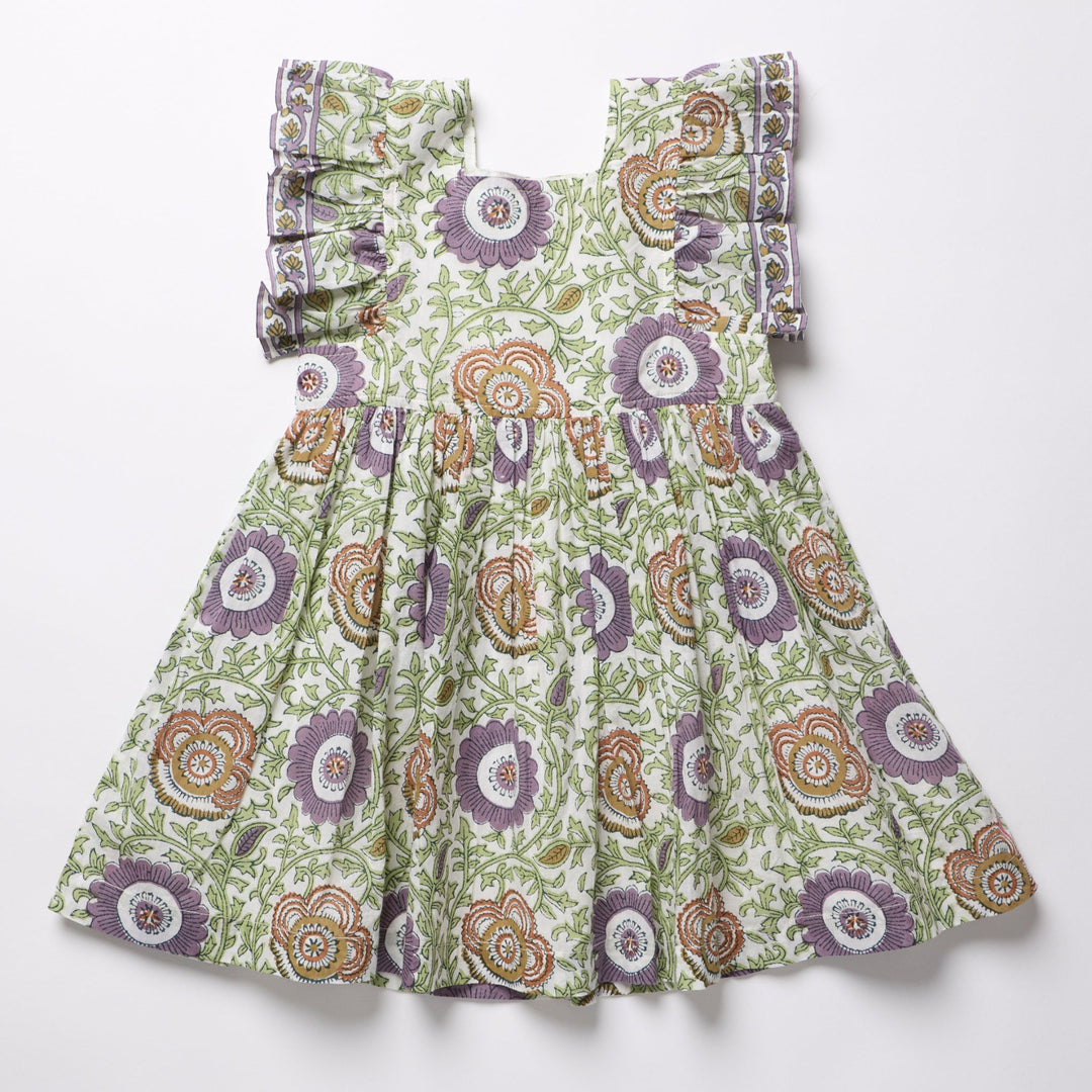 Girls Elsie Dress - Lilac Lisbon Floral