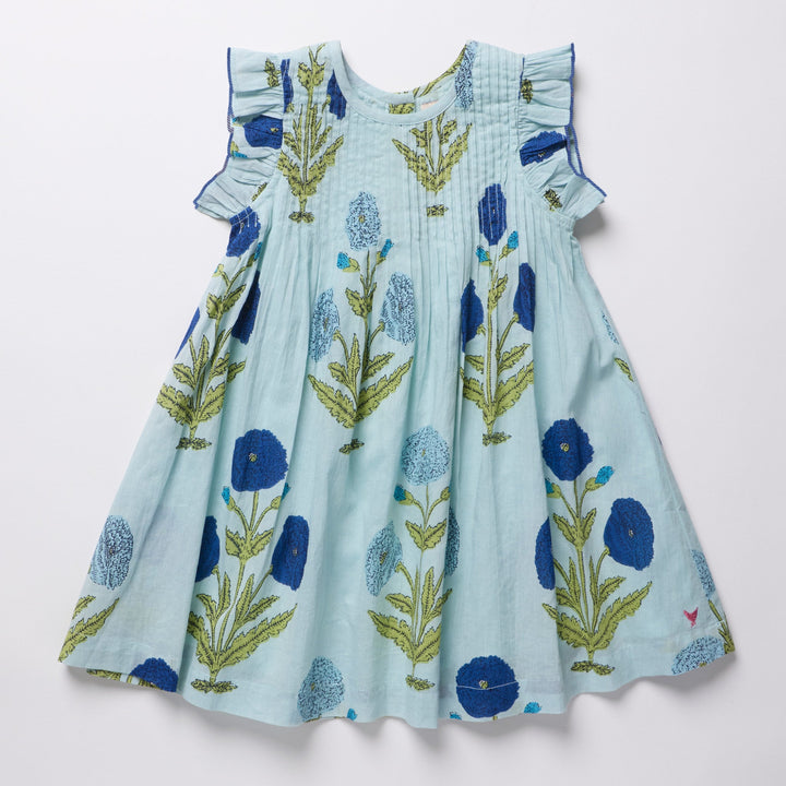 Girls Jaipur Dress - Light Blue Dandelion