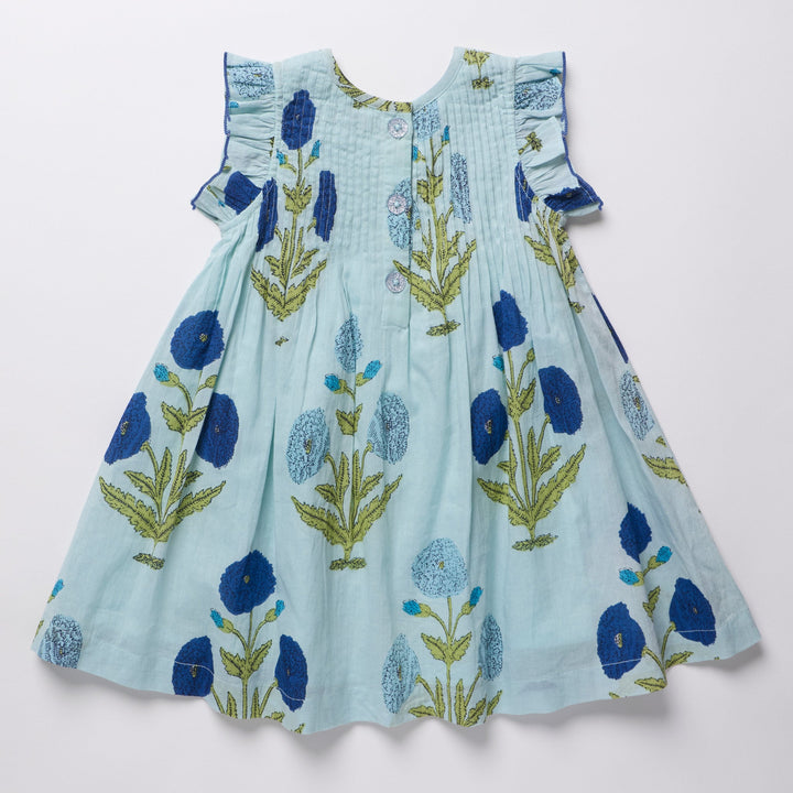 Girls Jaipur Dress - Light Blue Dandelion