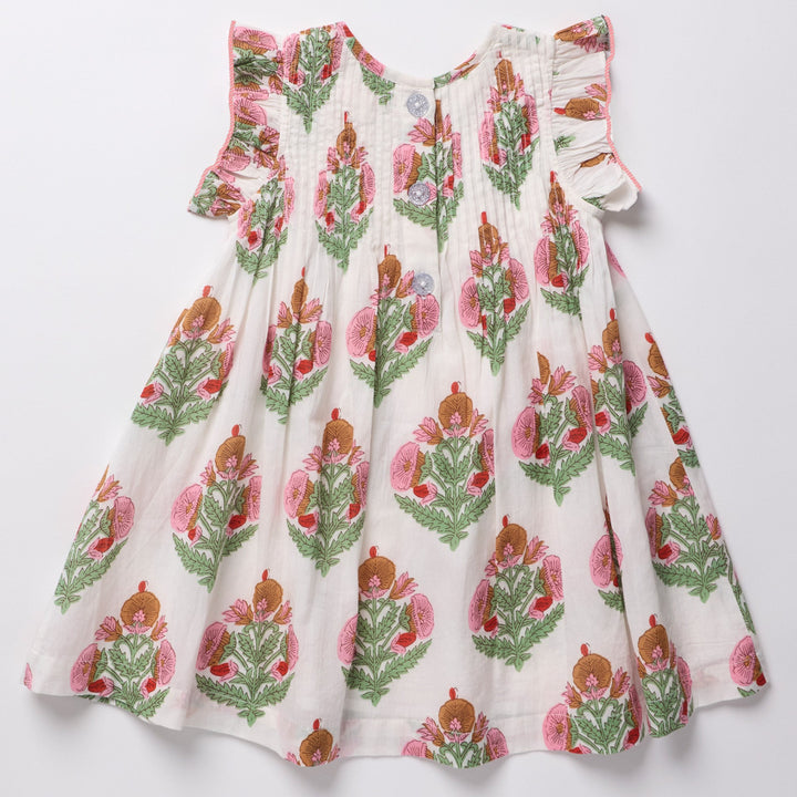 Girls Jaipur Dress - Pink Bellflower