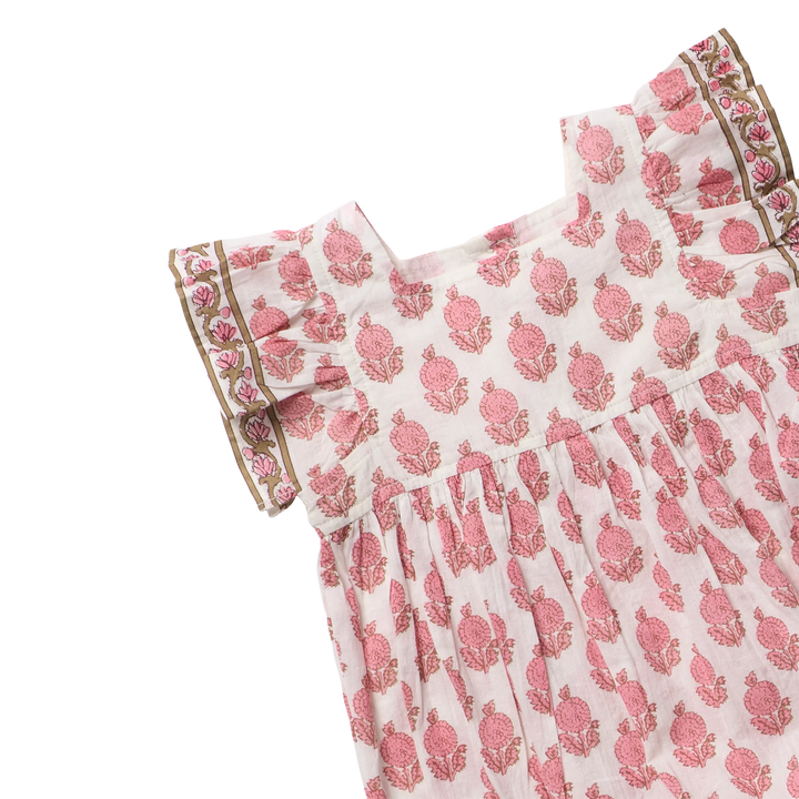 Girls Elsie Dress - Pink Dahlia Floral