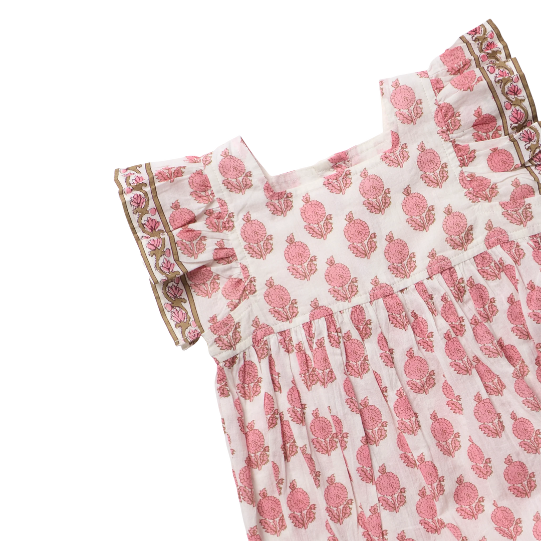 Baby Girls Elsie Bubble - Pink Dahlia Floral