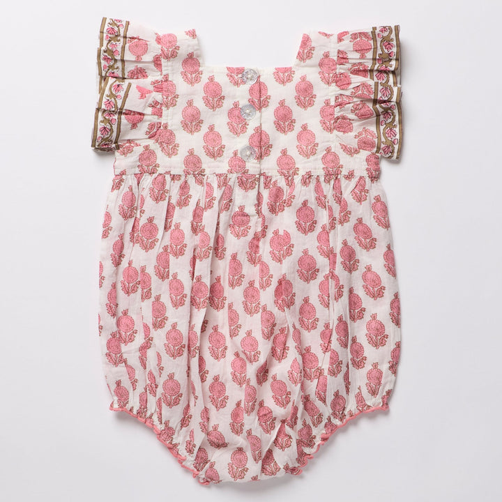 Baby Girls Elsie Bubble - Pink Dahlia Floral
