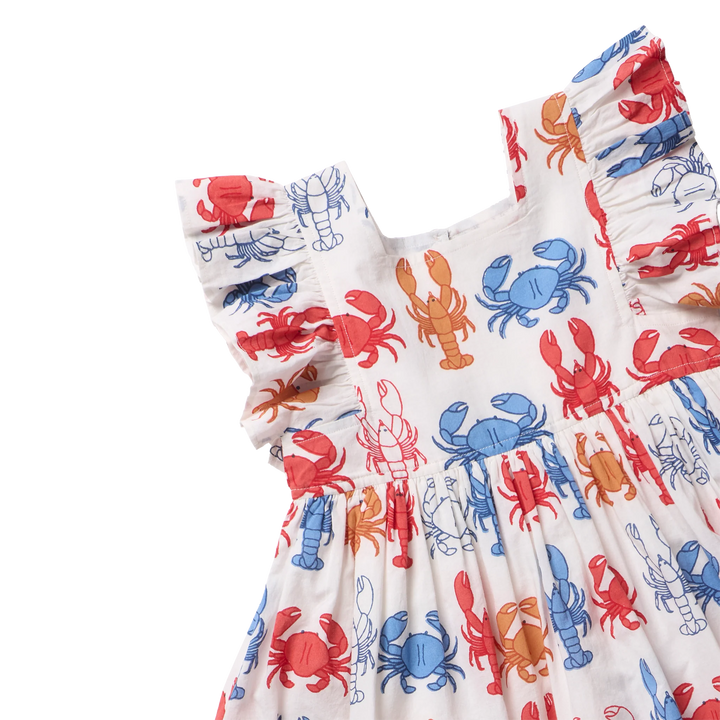 Girls Elsie Dress - Lobsters and Crabs