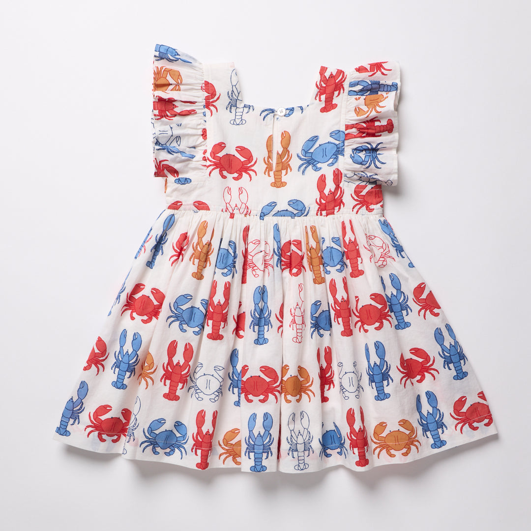 Girls Elsie Dress - Lobsters and Crabs
