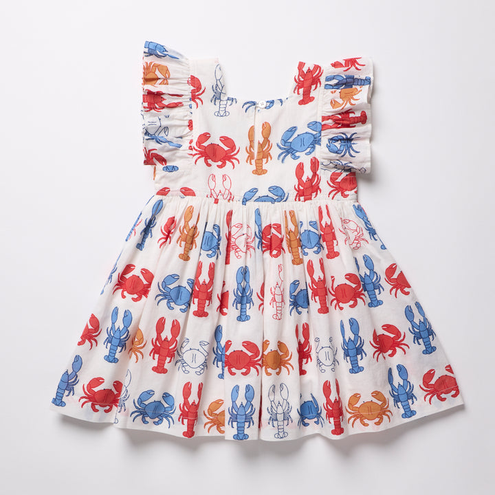 Girls Elsie Dress - Lobsters and Crabs
