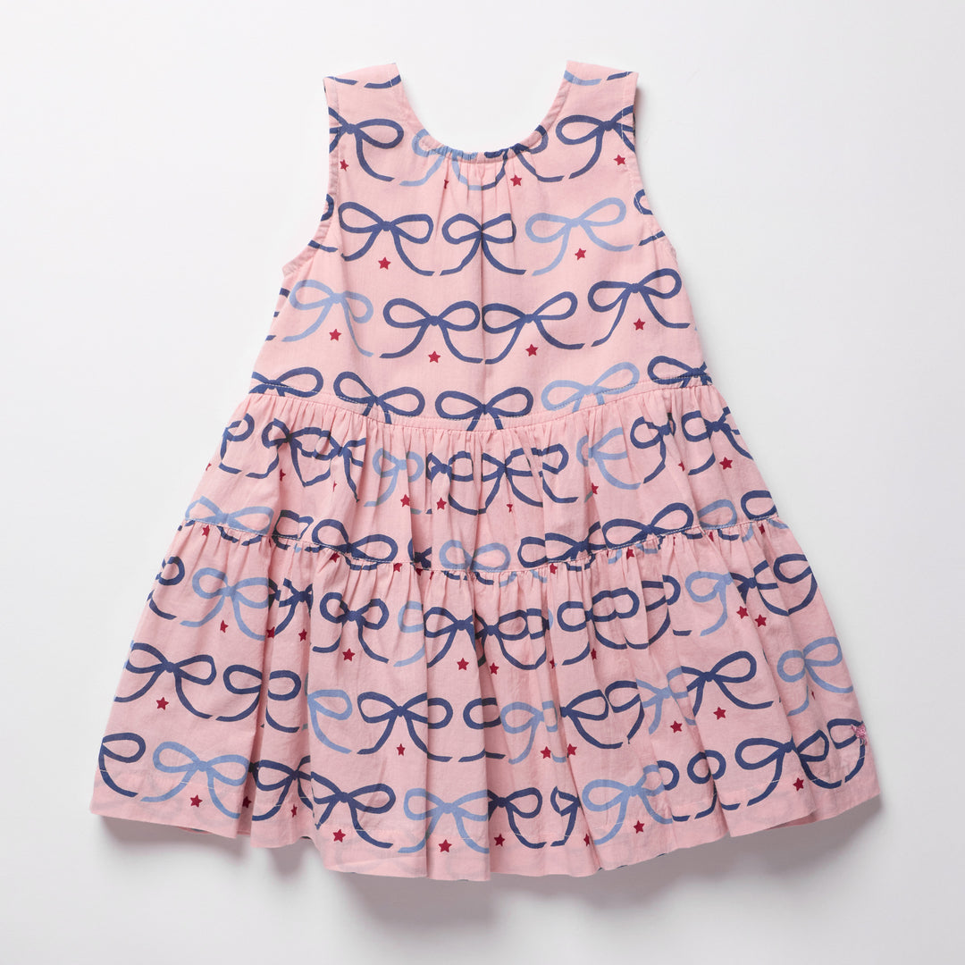 Girls Eloise Dress - Pink Bows