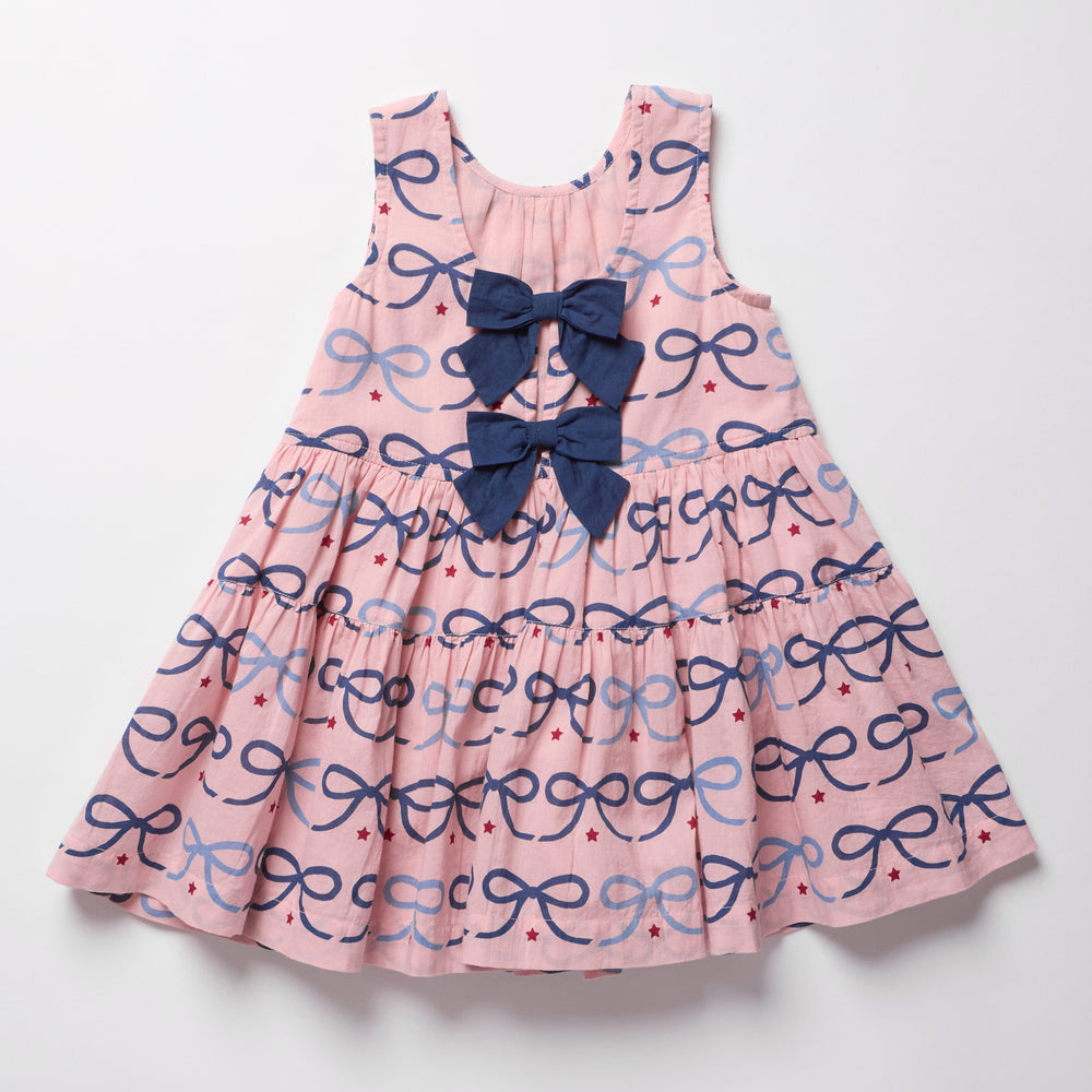 Girls Eloise Dress - Pink Bows
