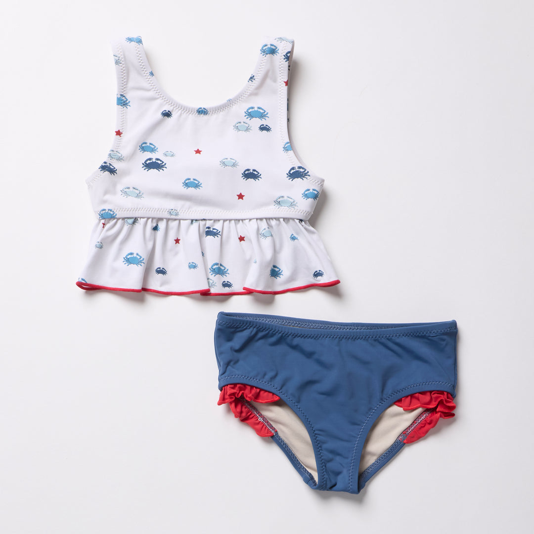 Girls Palmer Tankini - Small Crabs