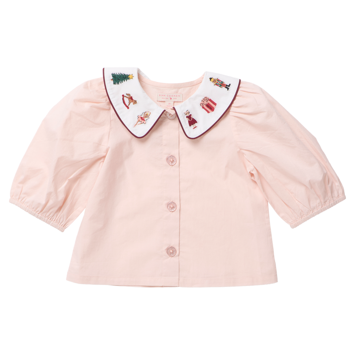 Girls Noelle Top - Nutcracker Embroidery