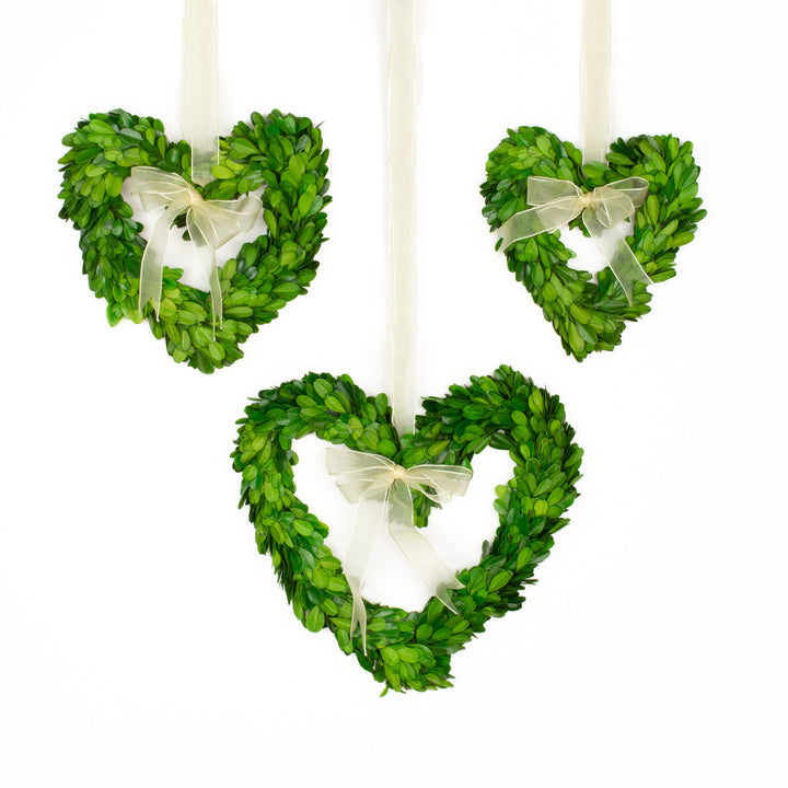 Preserved Boxwood Heart Wreaths