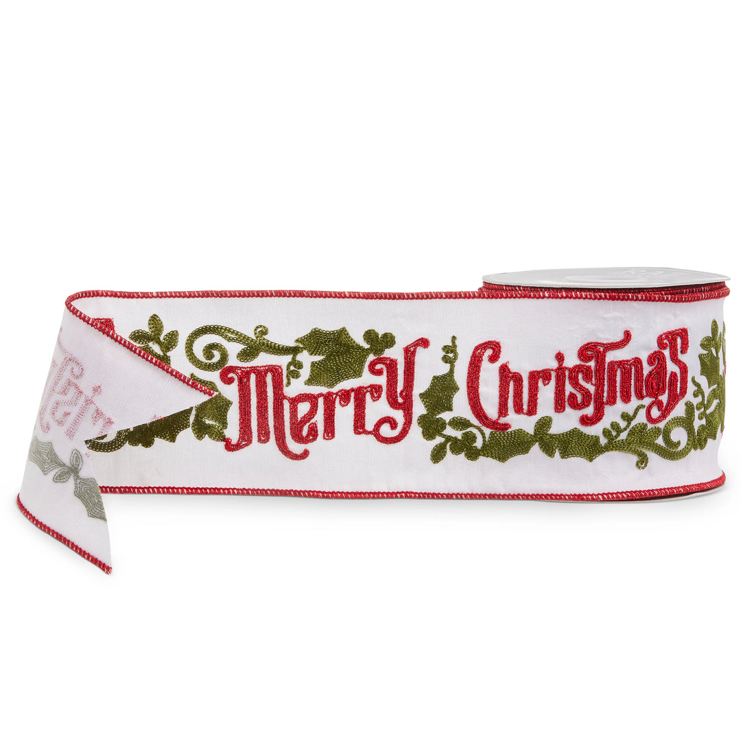 Merry Christmas Wired Ribbon